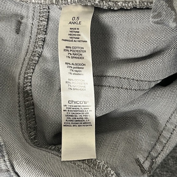 Chicos Girlfriend Slim Leg Ankle Jeans Womens 0.5 4 / 6 Perfect Stretch Pattern - Picture 13 of 14